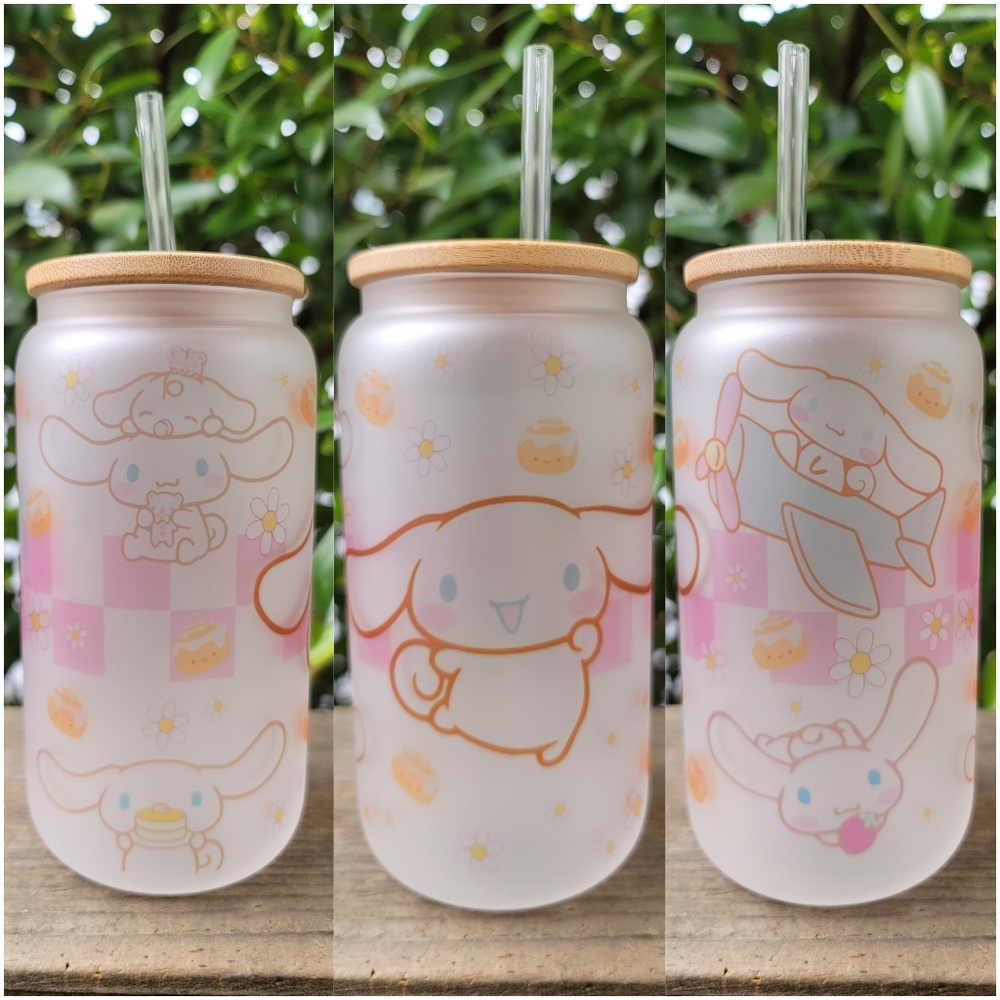 Cinnamorolll 16oz Frosted Glass Tumbler